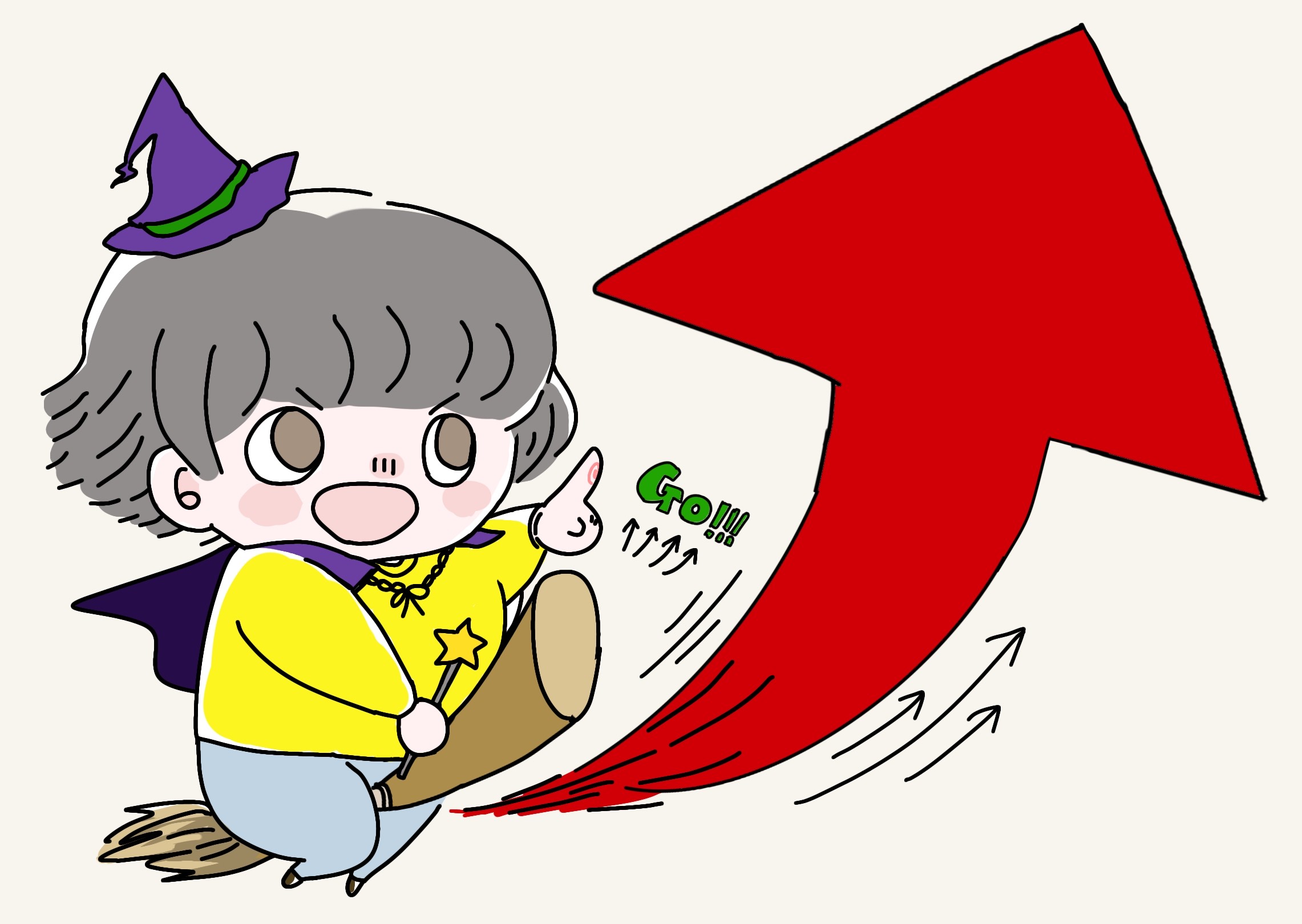 ほうきに乗った人